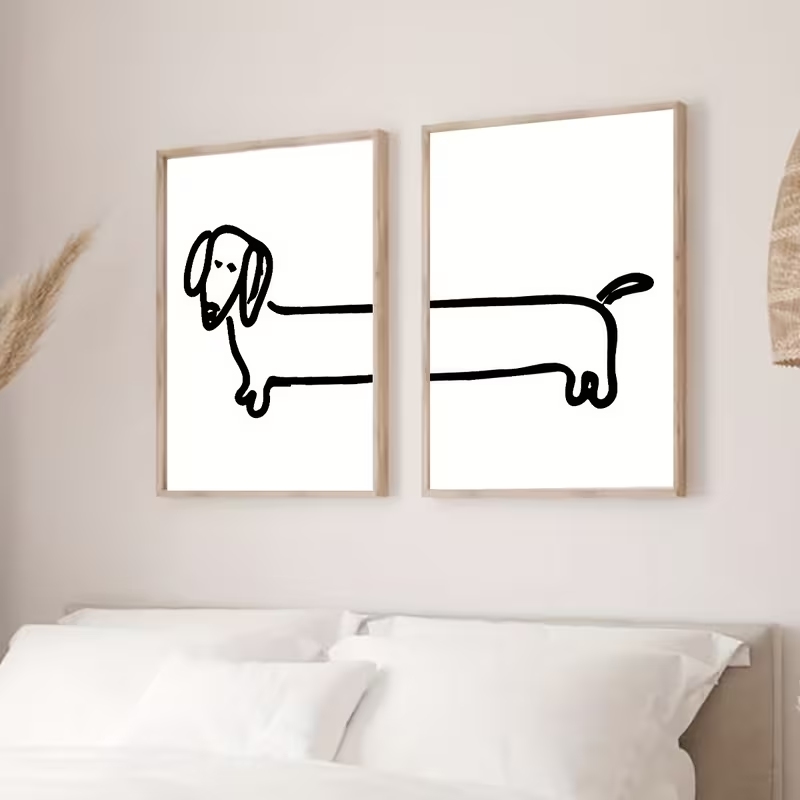 2PCS 현대 닥스훈트 재미 있은 개 벽 아트 인쇄 캔 - Sustainable Living Architecture 리뷰 및 가격