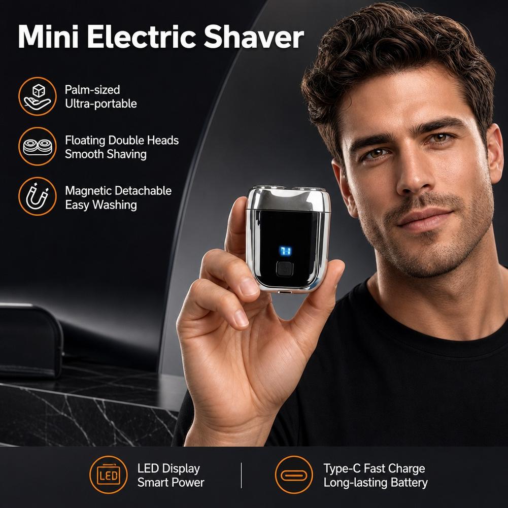 휴대용 전기 면도기 이중 플로팅 헤드 미니 면도기 방수 - Safety Razor Handle 리뷰 및 가격